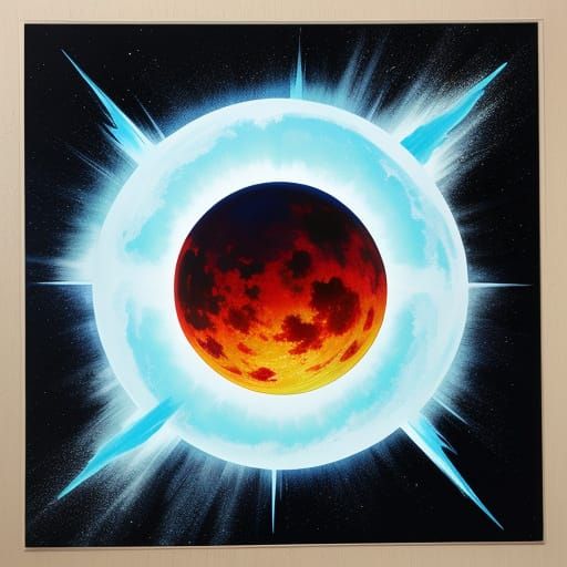 Celestial Eclipse in Vibrant Light Blue