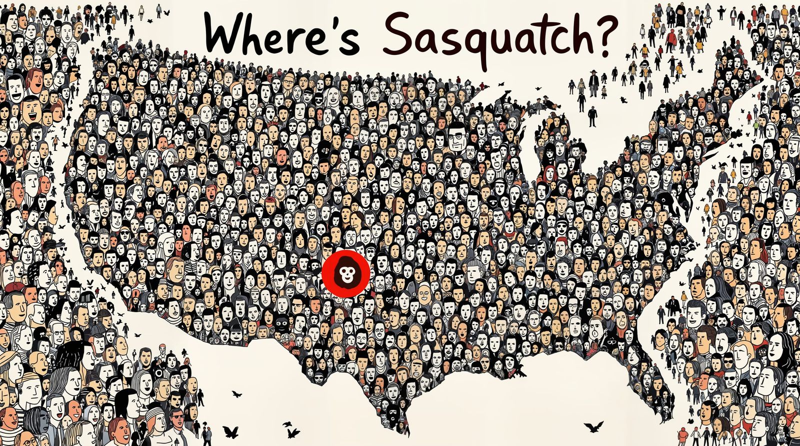 Sasquatch in the USA: A Whimsical Where's Waldo-Style Illust...