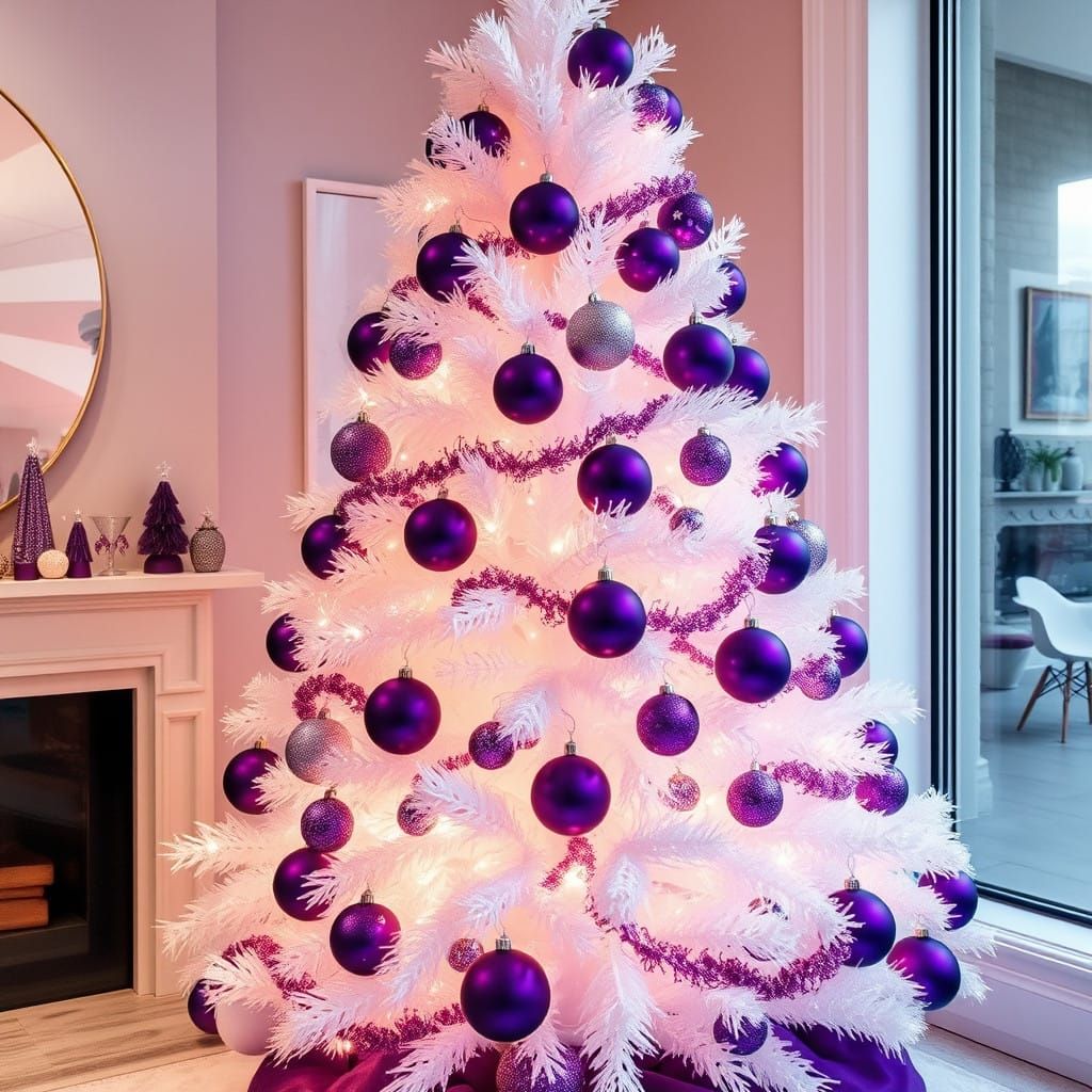 Elegant Purple Ombré Christmas Tree Decor