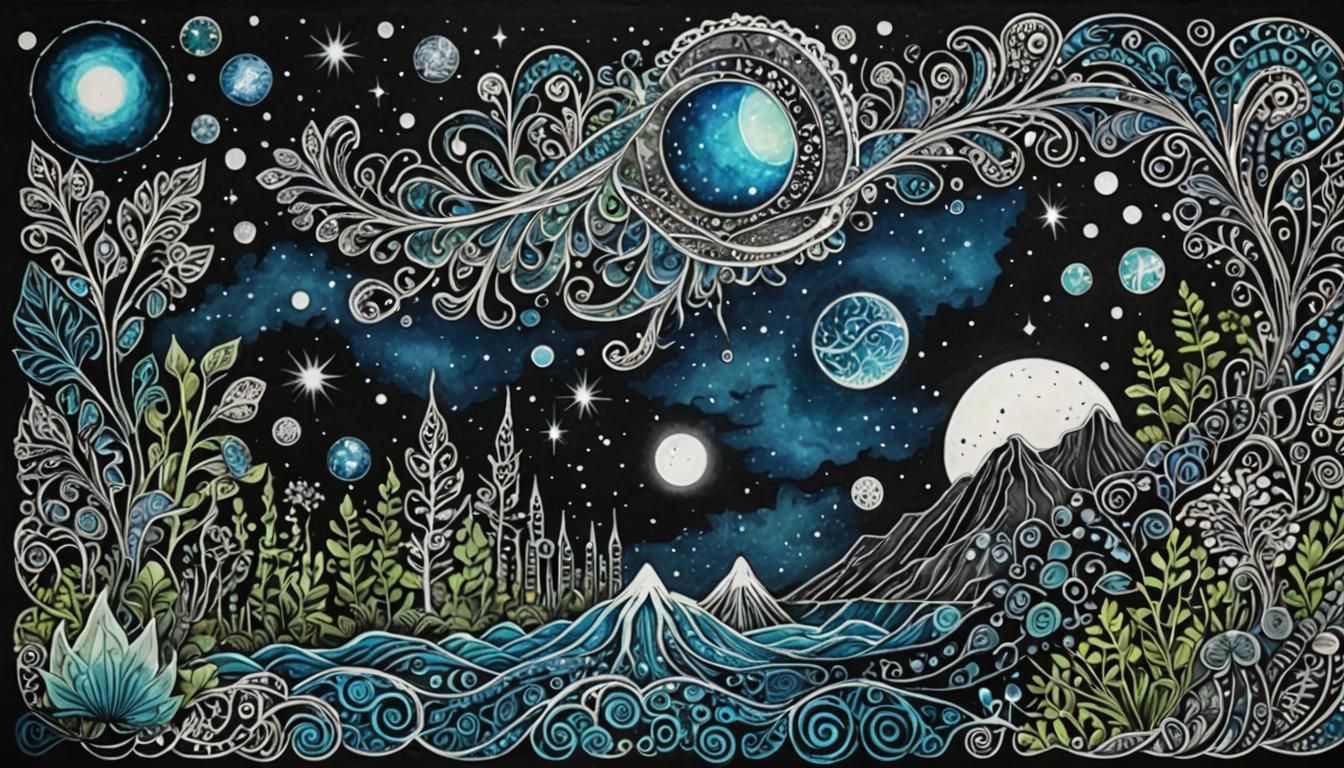 Bioluminescent Zentangle: Visions of Eternity