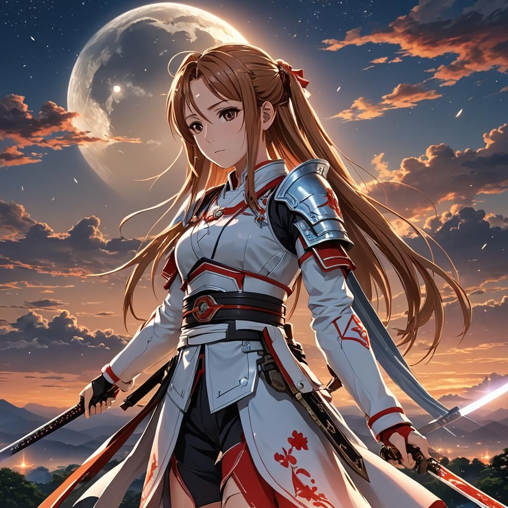 Asuna aus dem Samurai-Anime-Spiel und Serie „Sword Art Onlin...