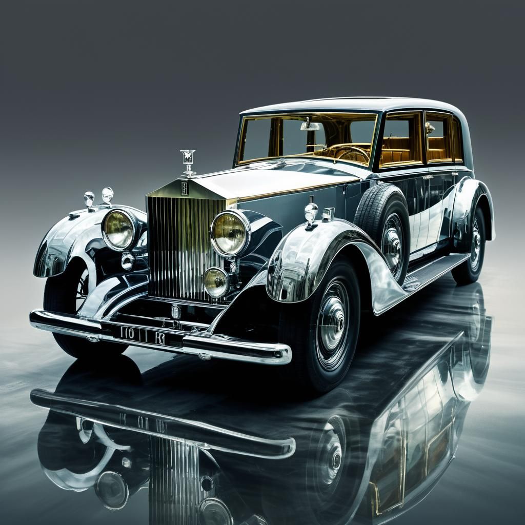 Rolls Royce Silver Ghost in Oil Painting Style