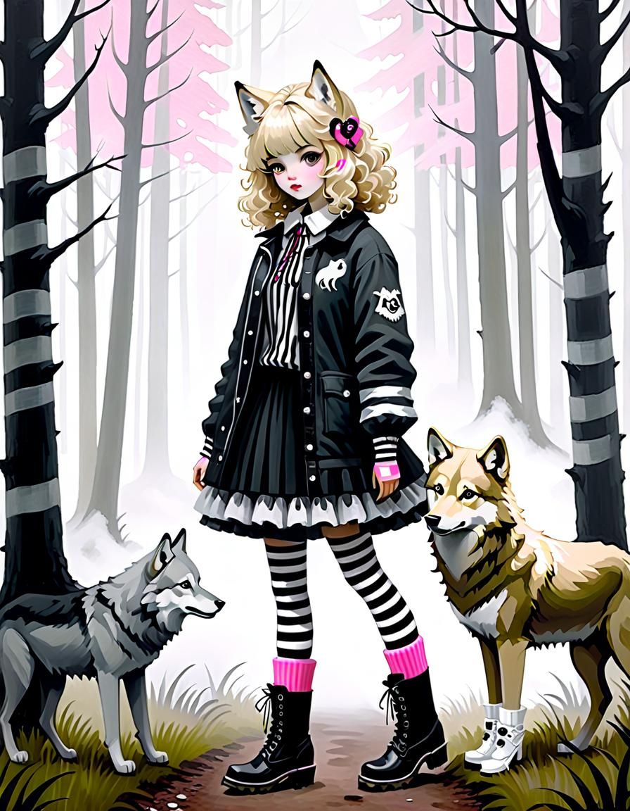 girl with wolf