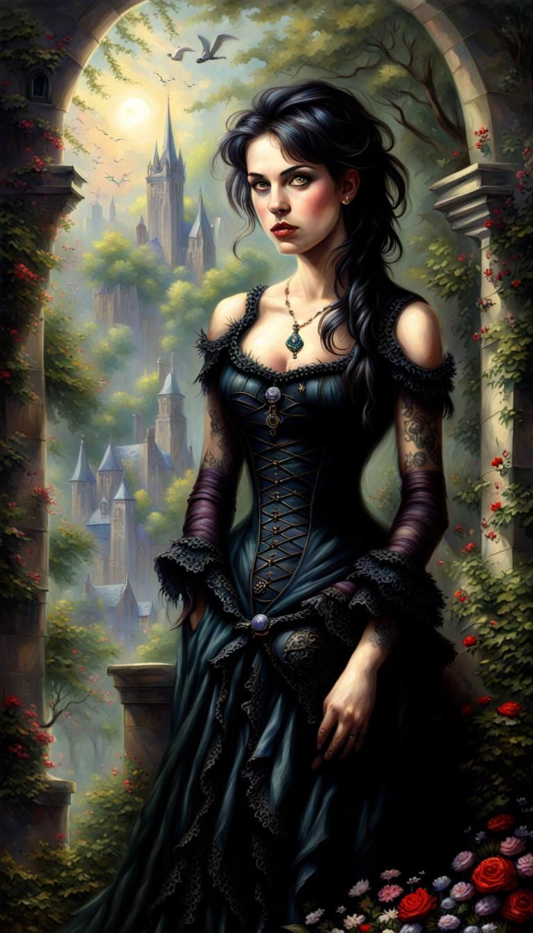 Gothic Dreamcore Portrait in Luminist Style