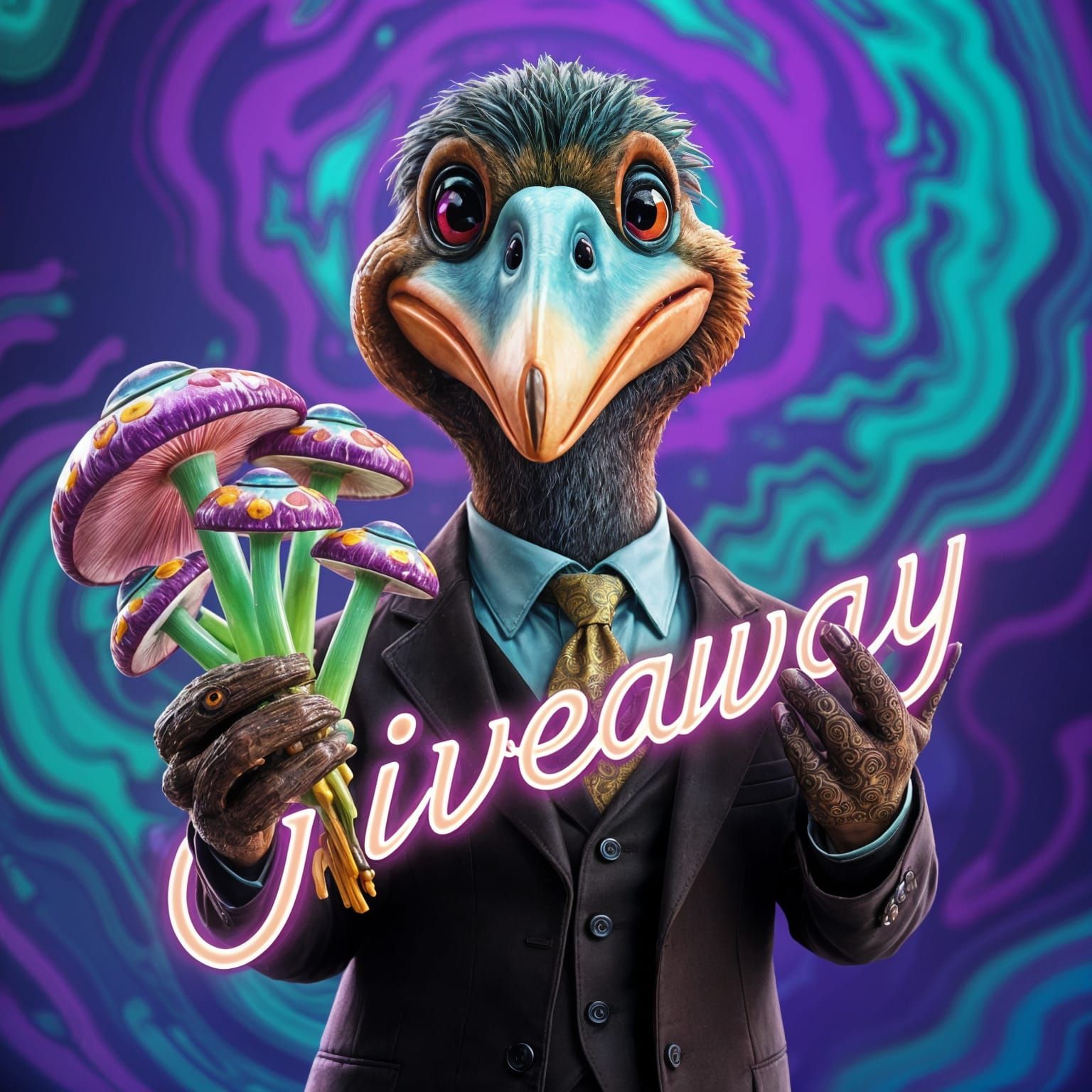 Psycho Platypus in a Suit: Whimsical Fantasy Art