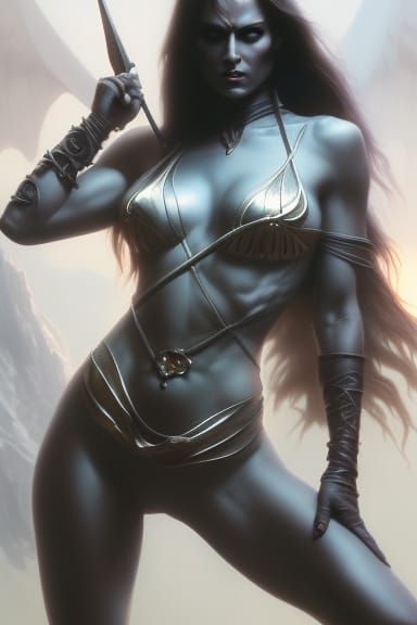 Epic Demon Woman in Dark Fantasy Style