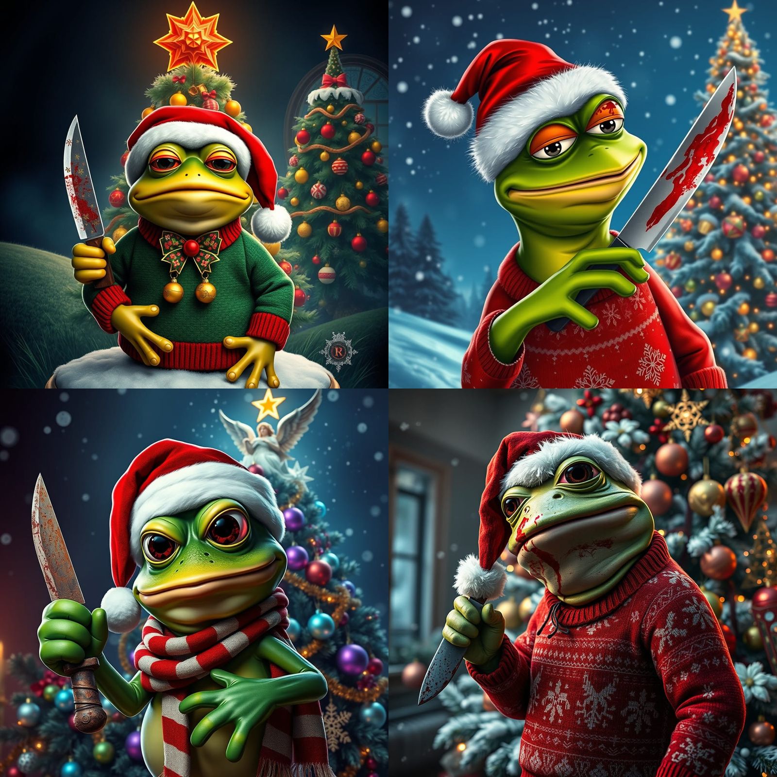 Menacing Christmas Pepe the Frog Meme