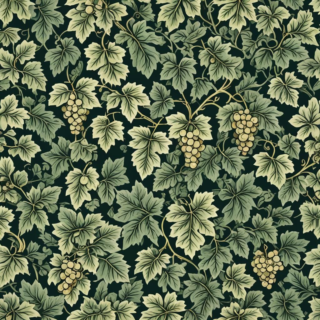 Arts and Crafts Pattern with Grape Vines