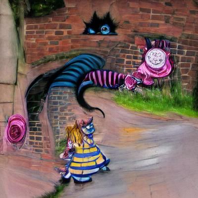 Whimsical Cheshire Cat Illustration