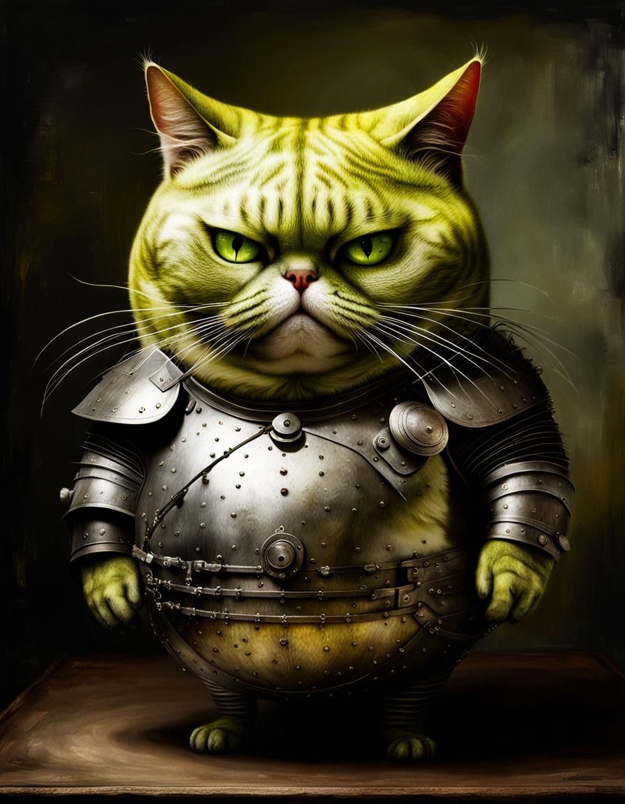 Cyborg Creature in Volcanic Landscape, Hyperrealistic Art