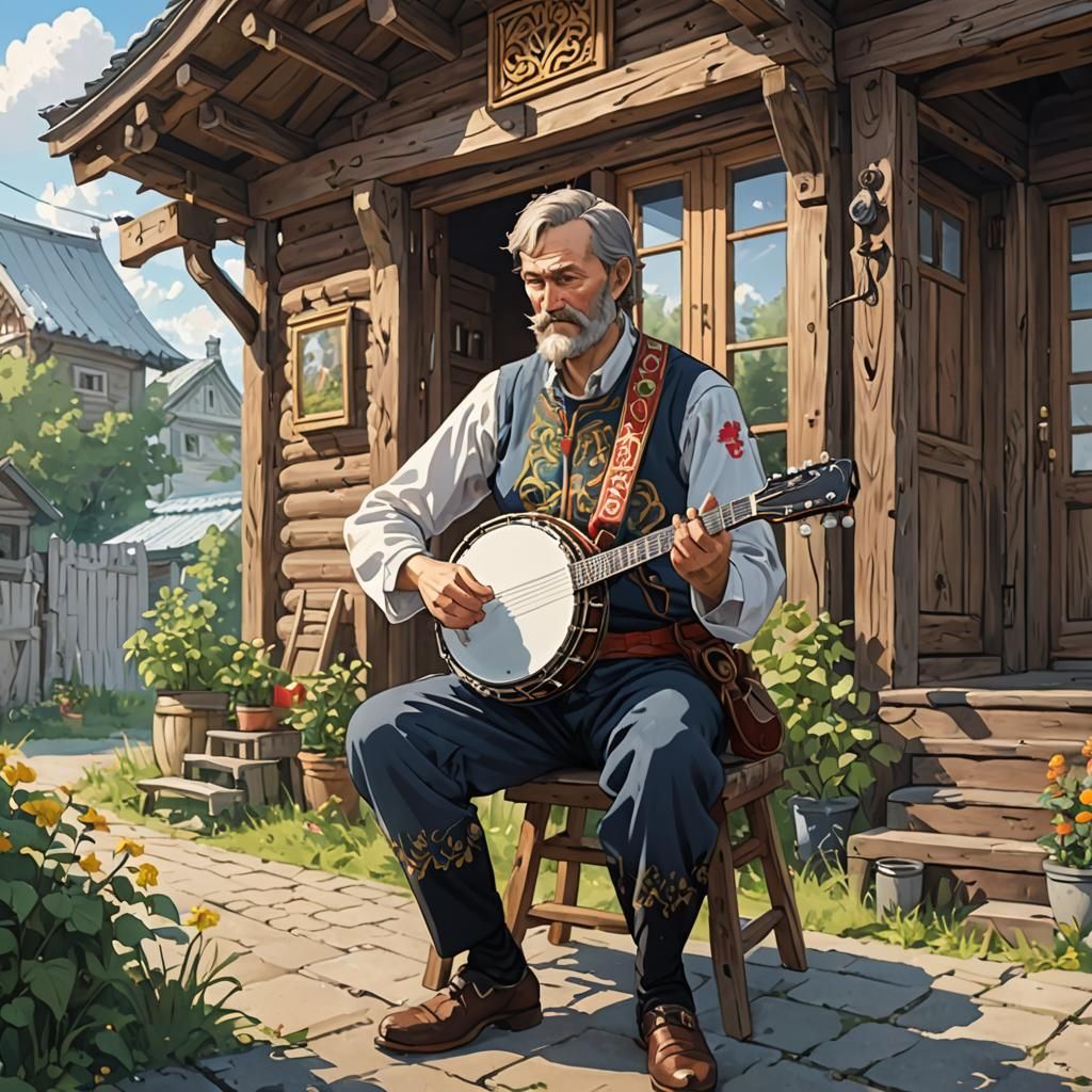 Russian Man Plays Banjo: Anime Style