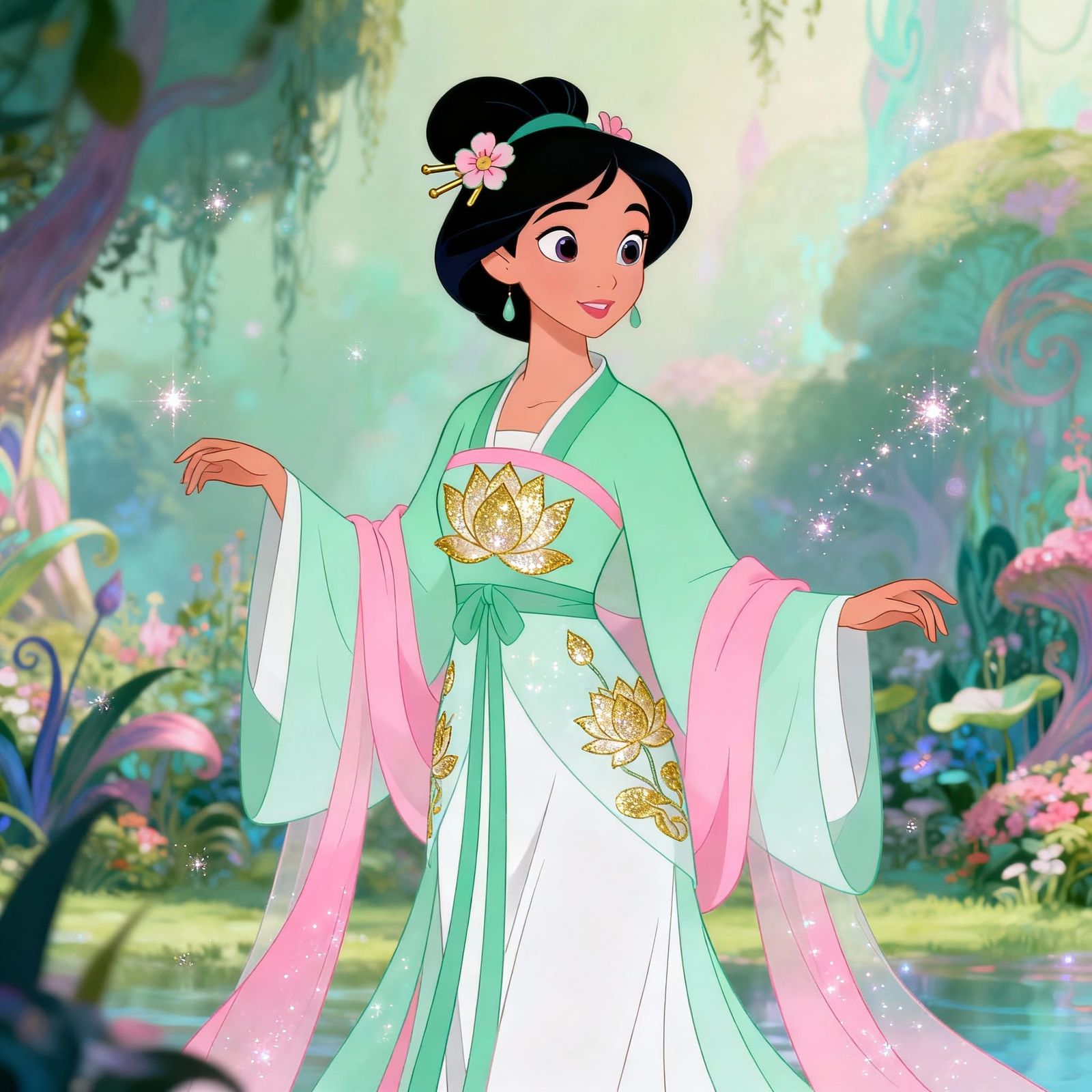 Dreamy Fairytale Hanfu by Lin in Disney Animation Style