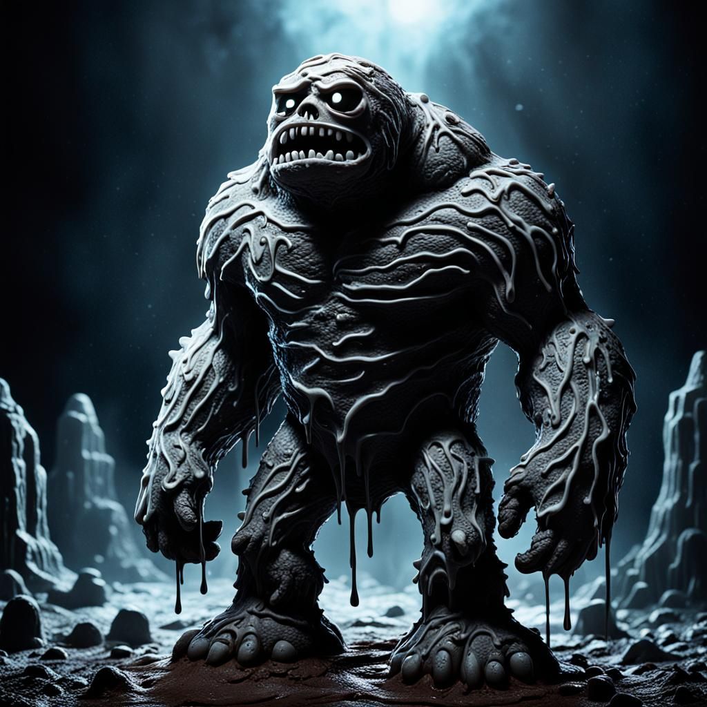 Menacing Cookie Brute in Dark Fantasy Horror Style