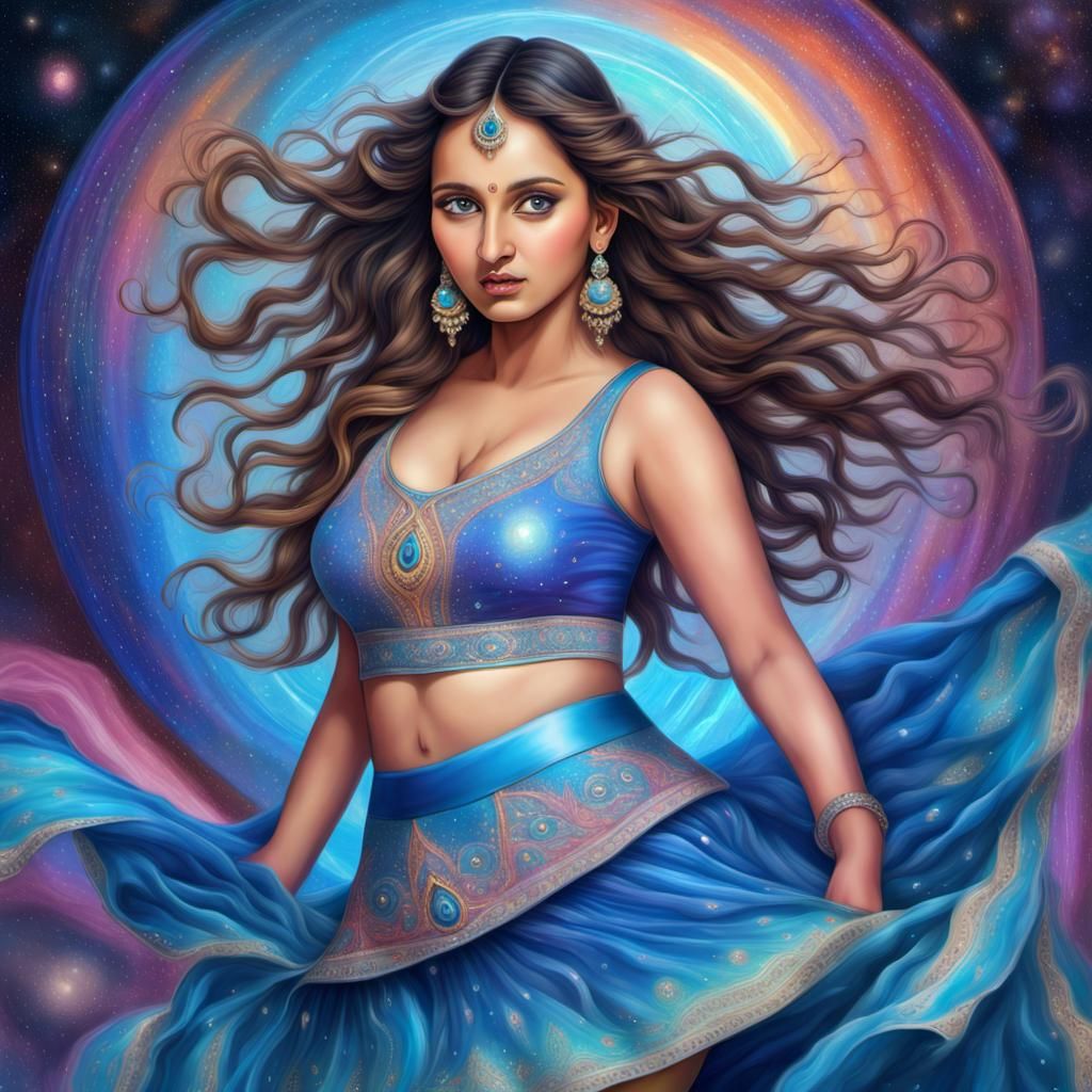 Fantasy Portrait: Indian Woman with Crystal Hair