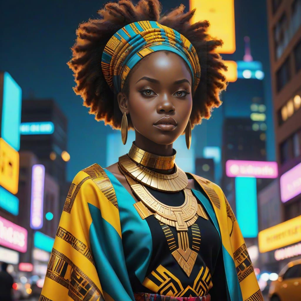 Afrocentric Masterpiece in Vibrant Colors