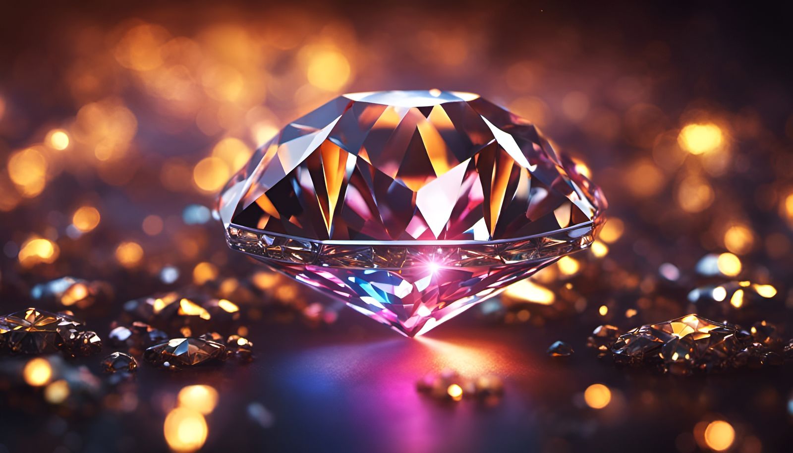 Glowing Diamond Gem Eye: Detailed Digital Art