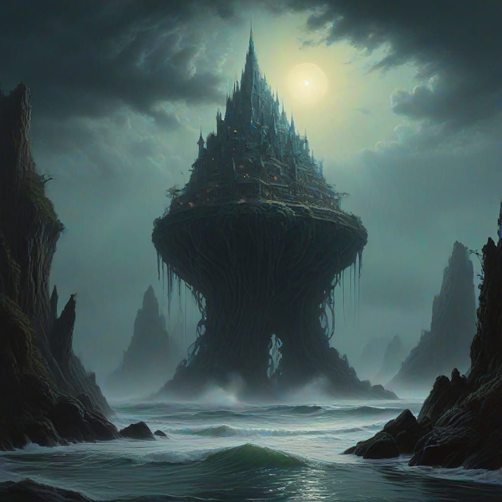 Serpentine Leviathan Emerges from Oceanic Mist