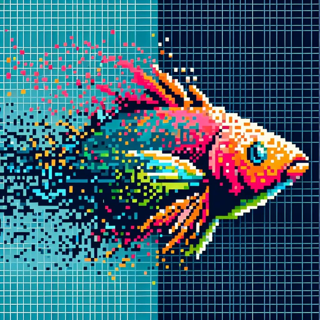 Aquatic Creature's Pixel Art to Hyperreal Journey