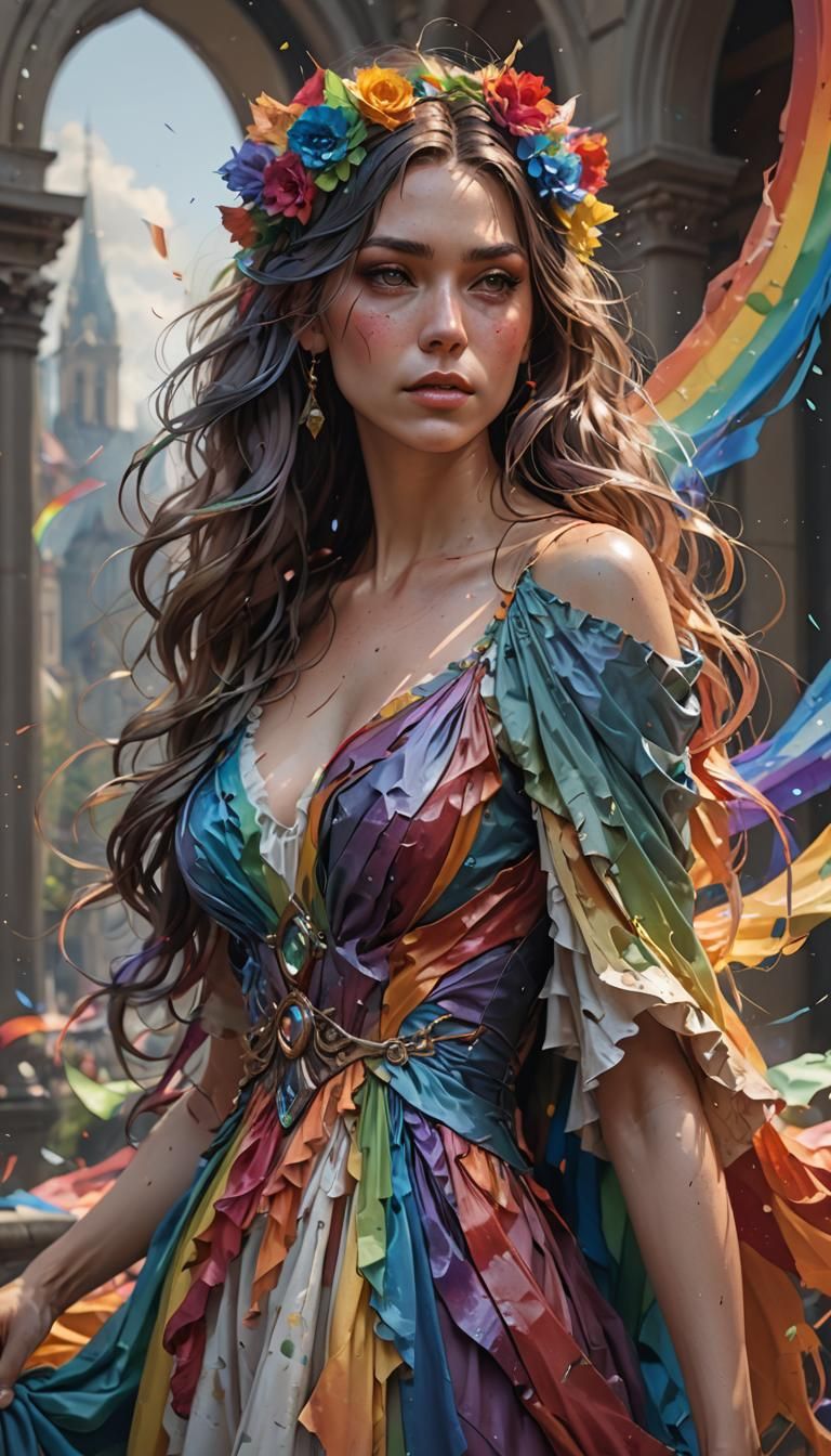 Rainbow gown