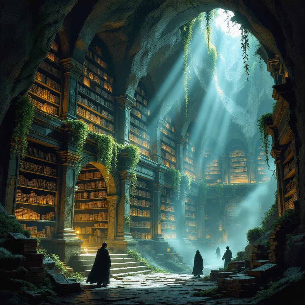 Ancient Mountain Library of Ethereal Scrolls