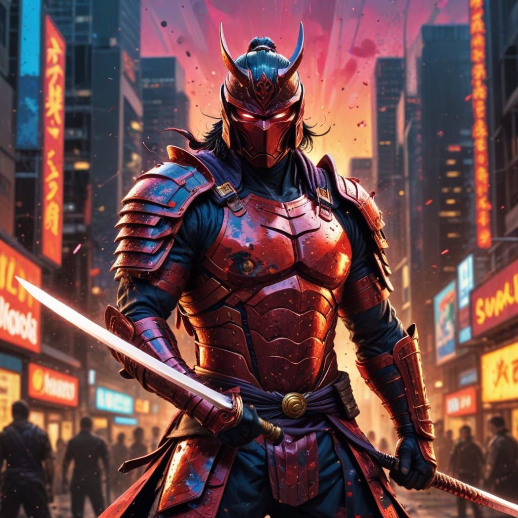 Heroic Samurai Unleashes Dynamic Power