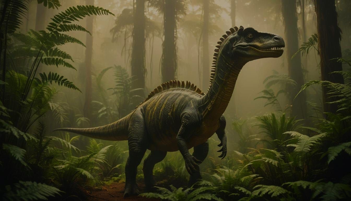 Dramatic Lambeosaurus in Gondwana Fern Forest