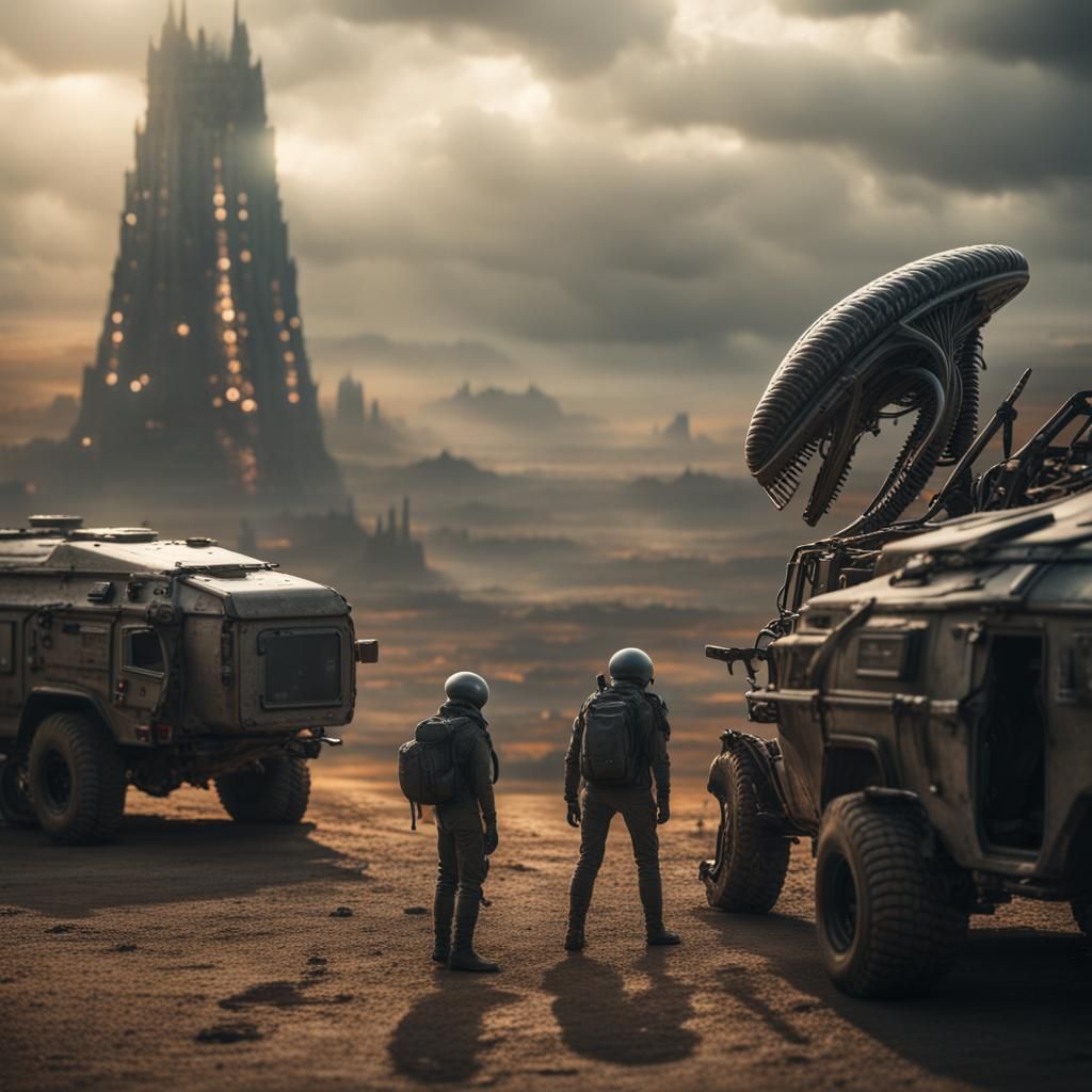 Epic Alien Countdown: Cinematic Digital Matte Painting