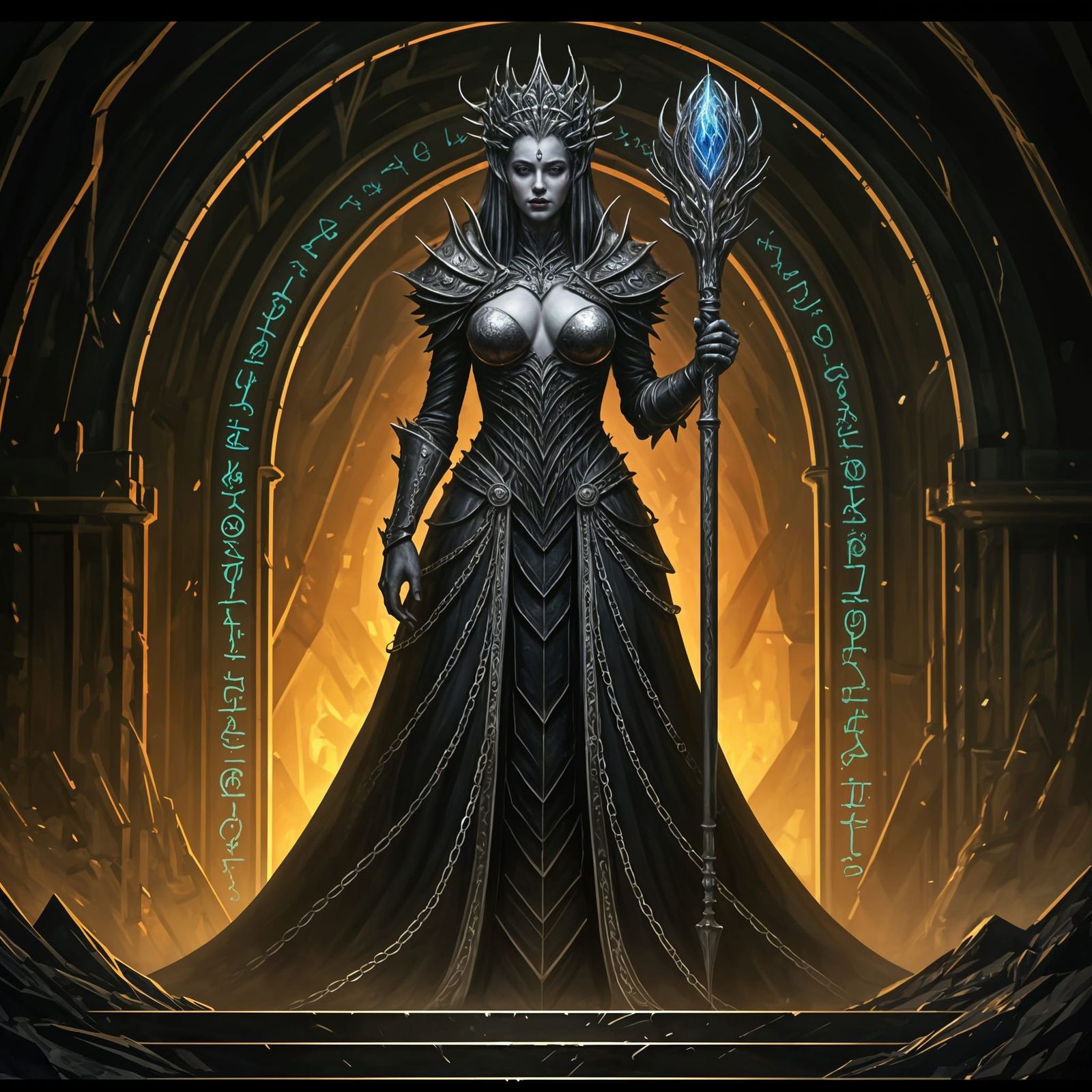 Drow Matriarch Lythariel: Dark Fantasy Digital Painting