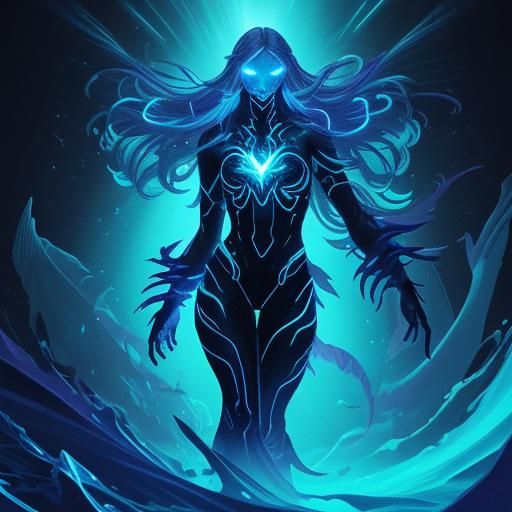 Bioluminescent Shark Illuminated by Holy Lightning