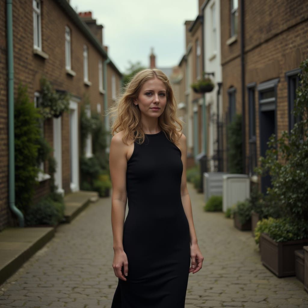 British Actress in Quaint English Town, Digital Art