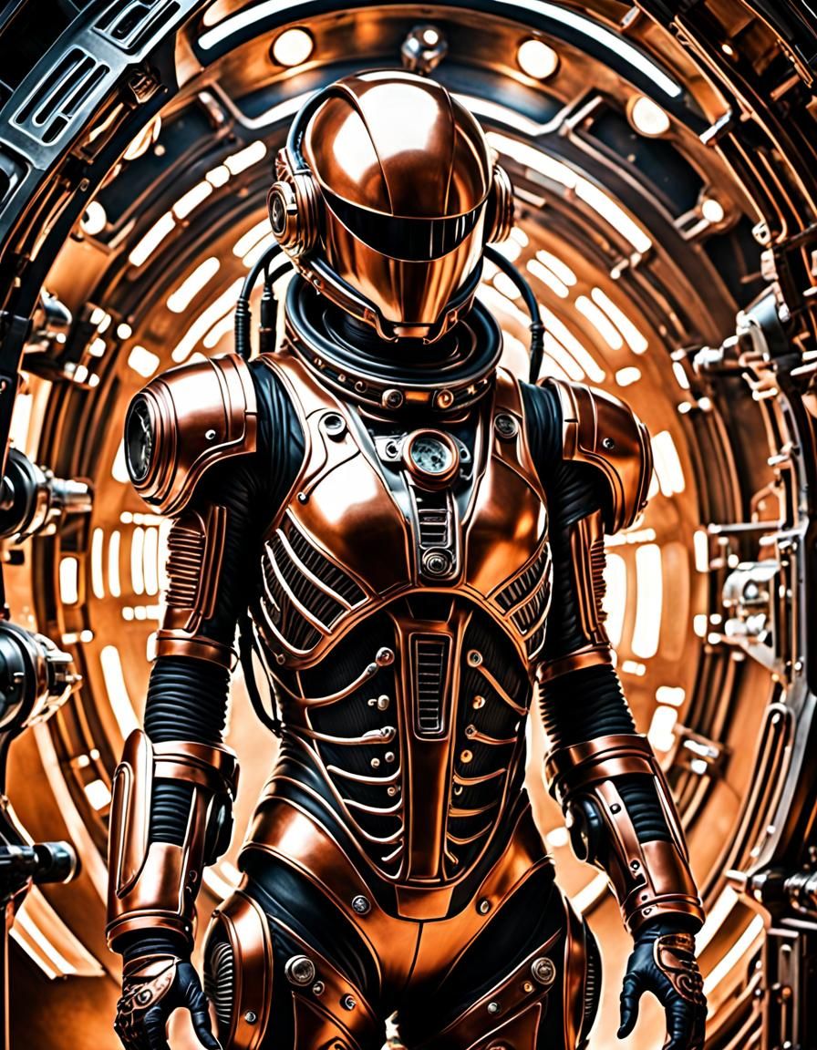 Intricate Interdimensional Spacesuit in Giger Style