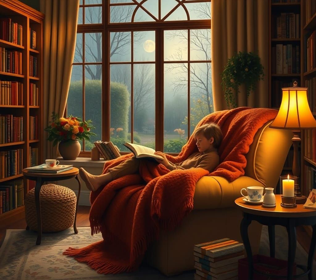 Perfect Cozy Night at Home with Fireplace