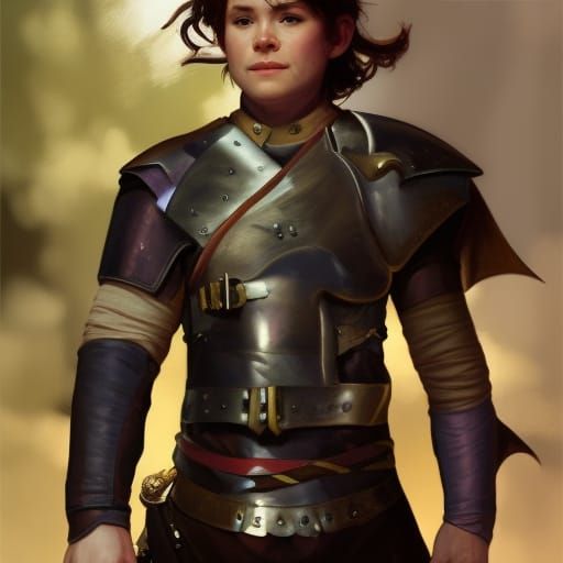 Halfling Fighter/Thief in Dark Fantasy Style