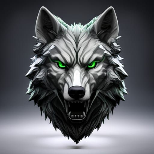 Menacing Wolf in Green: Fantasy Concept Art