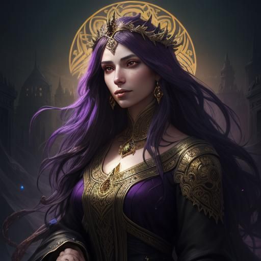 Mystical Woman Portrait in Dark Fantasy Style