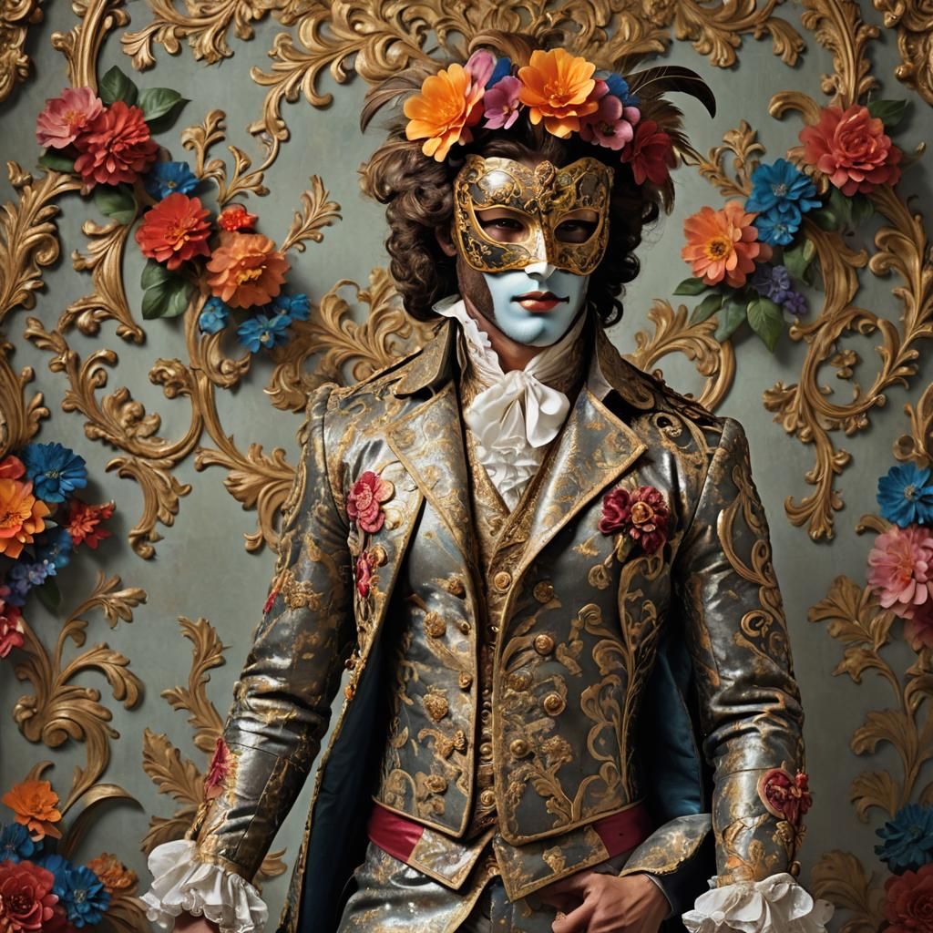 Handsome man at mascaraed ball