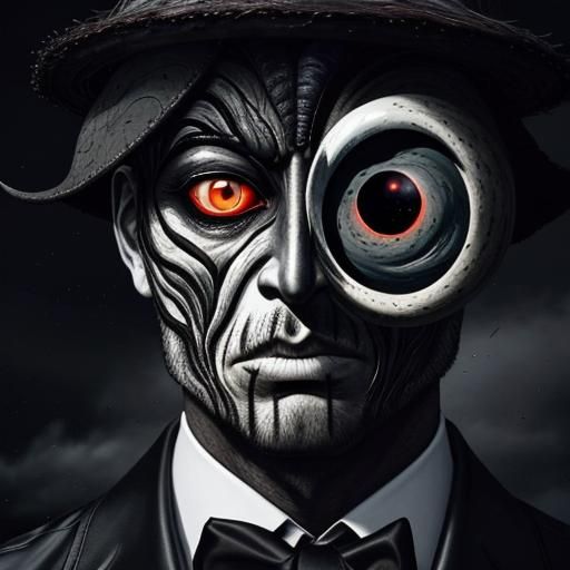 Surreal Bird Portrait in Fantasy Landscape