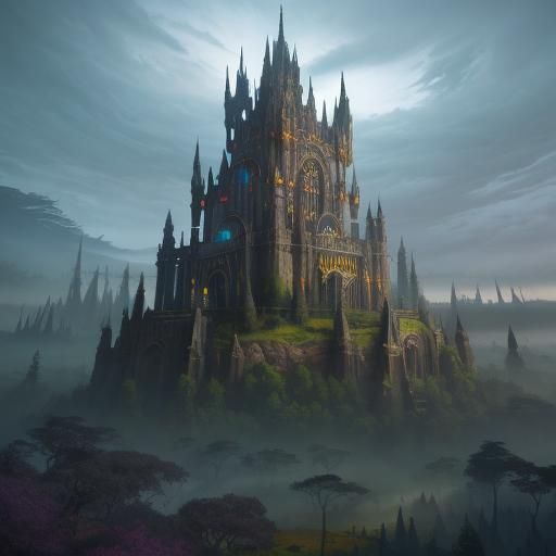 Fantastical Landscape with Glowing Trees: Concept Art