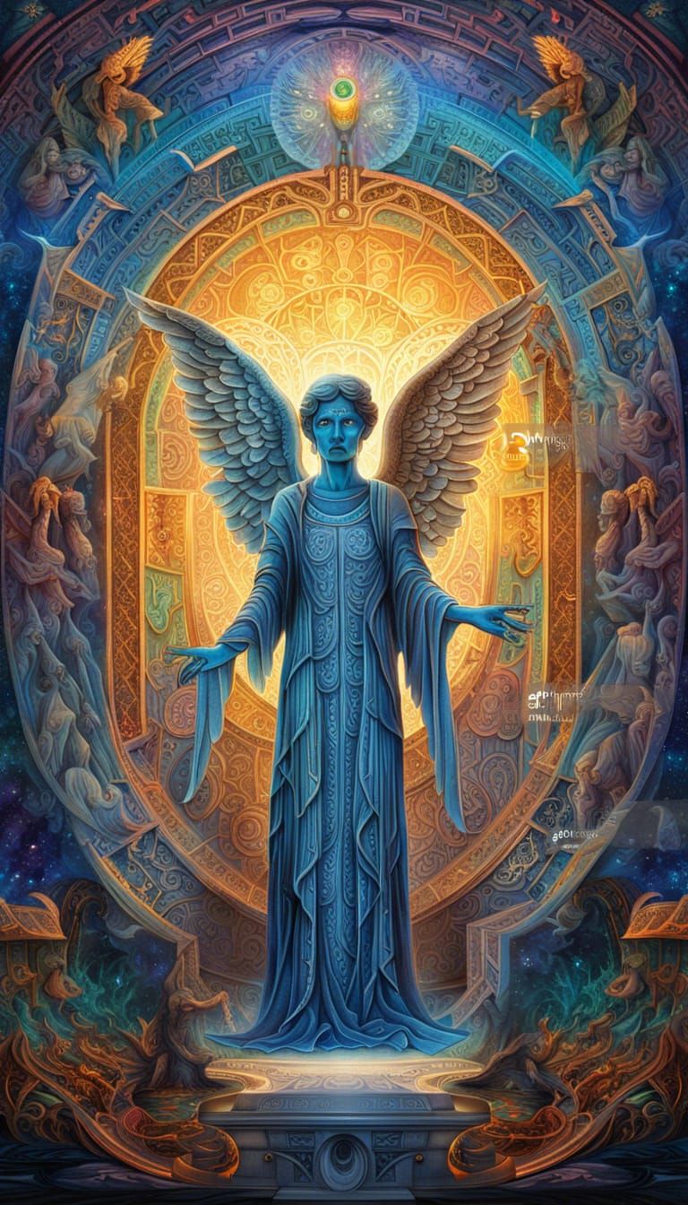 Weeping Angel in Illuminated Manuscript Style