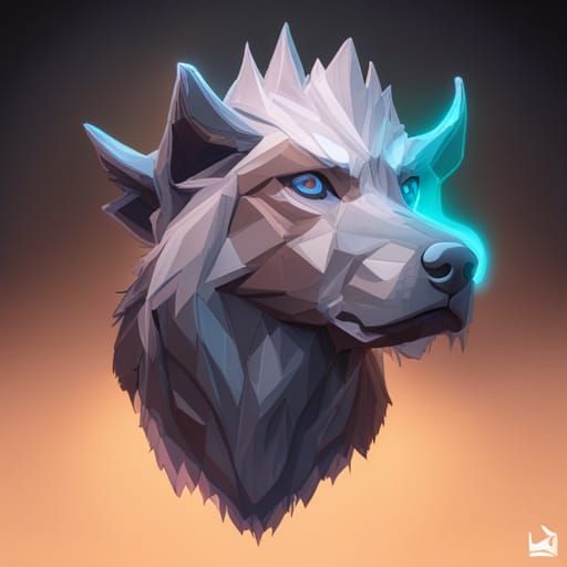 Icy Dog Portrait in Hyperdetailed Digital Art