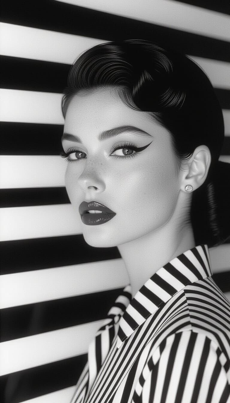 Striking Black and White Woman Portrait