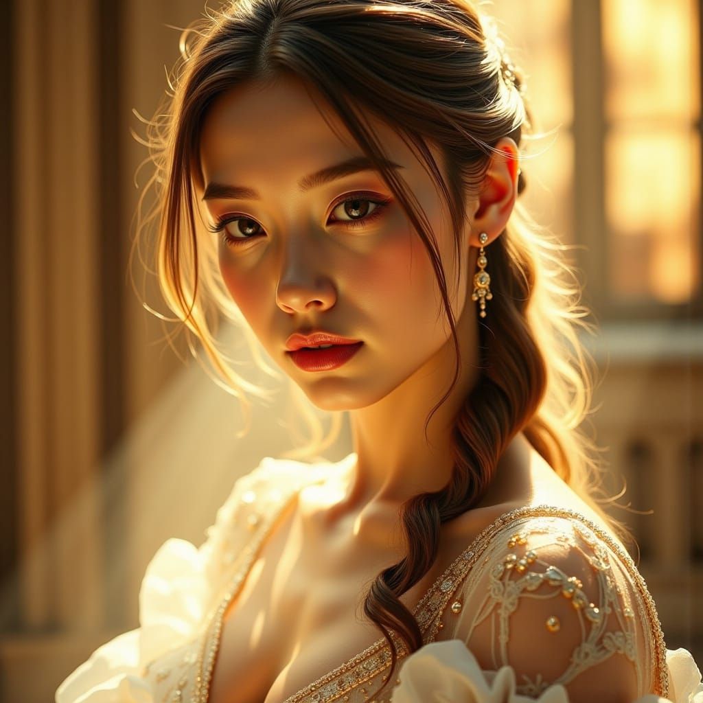 Elegant Woman in Golden Hour