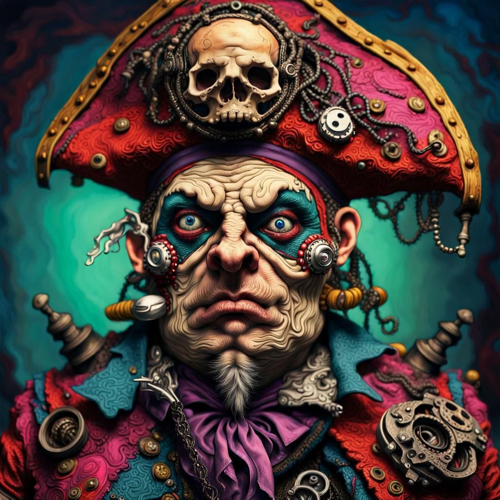 Grotesque Pirate in Dystopian Fantasy Style