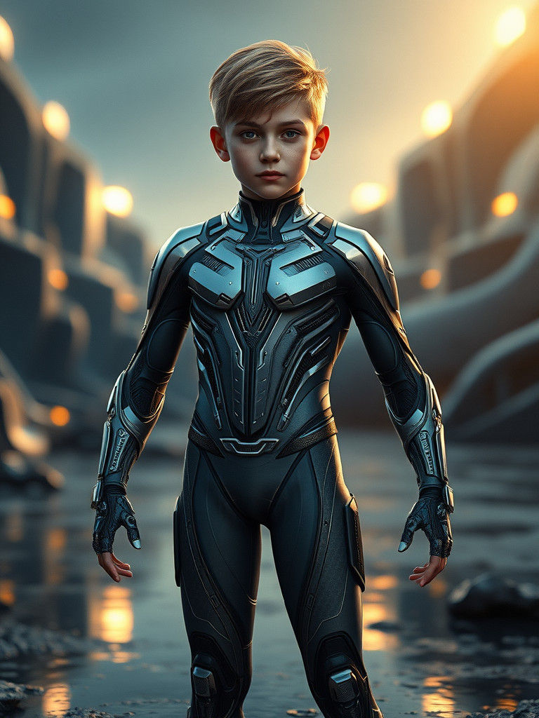 High-Tech Boy Hero in Sci-Fi Setting