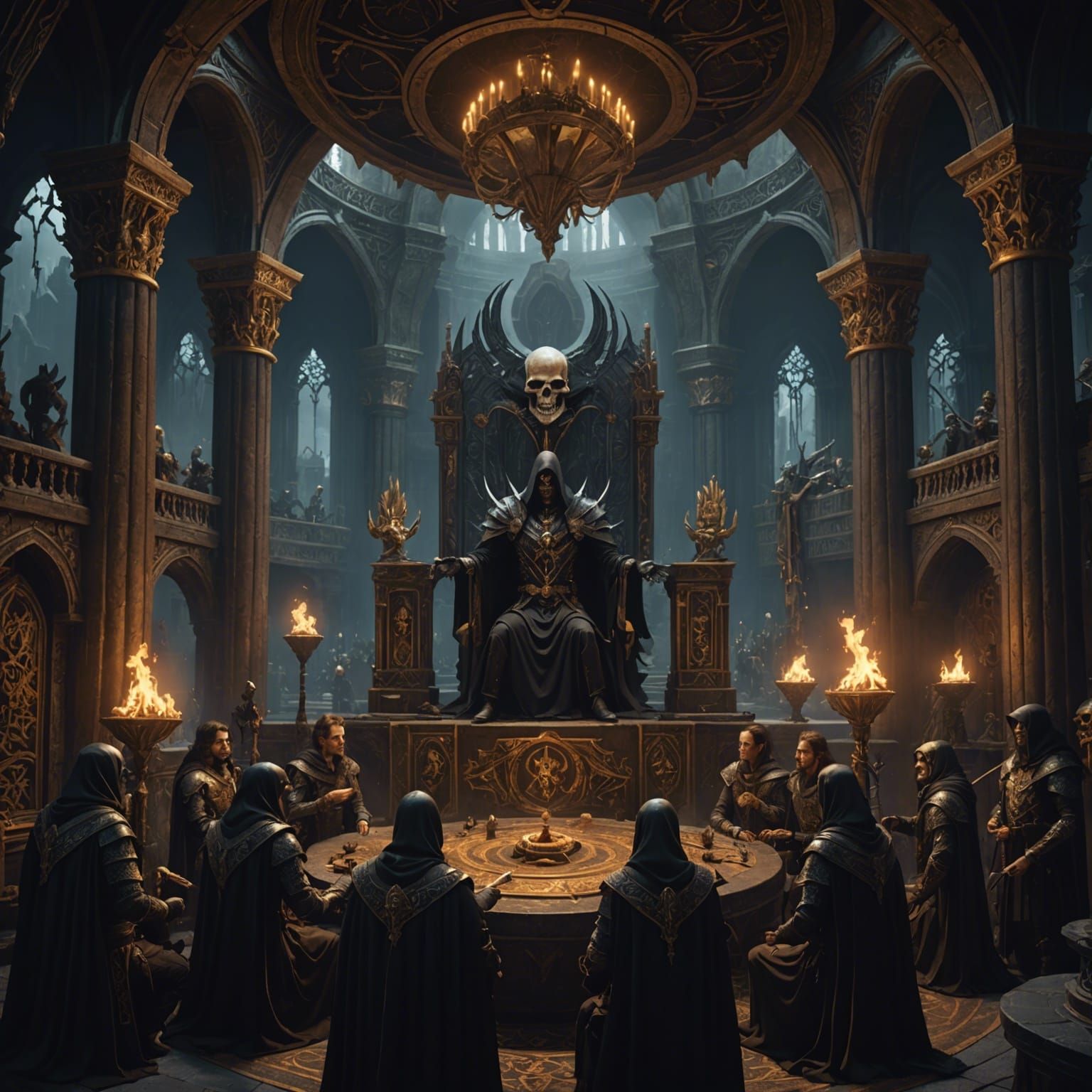 Lord of Death Telling a Story: Fantasy Concept Art