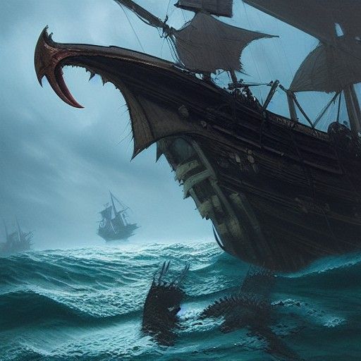 Sea Monster Attack on Pirate Ship