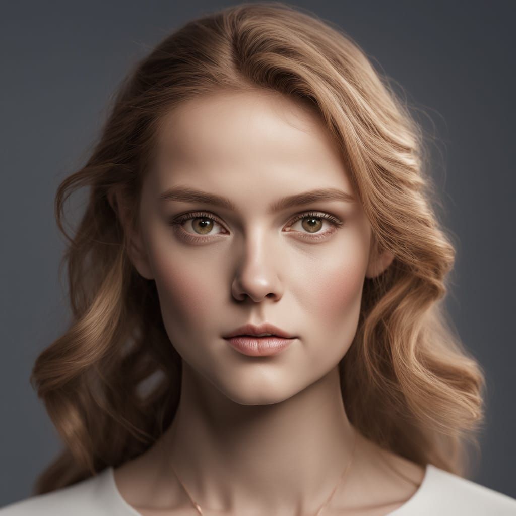 Hyper-Realistic Portrait of a Confident Woman in Amber Light...