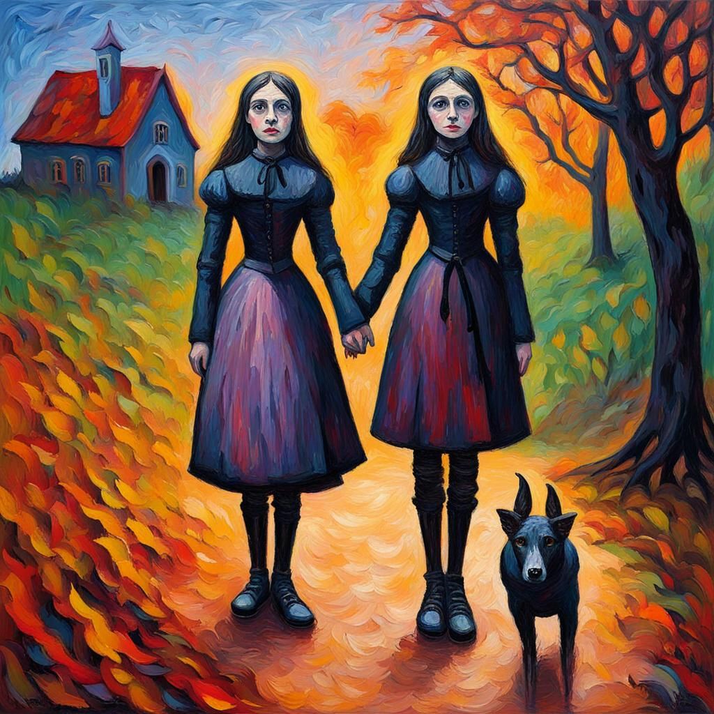 Gothic Hansel and Gretel Oil Painting