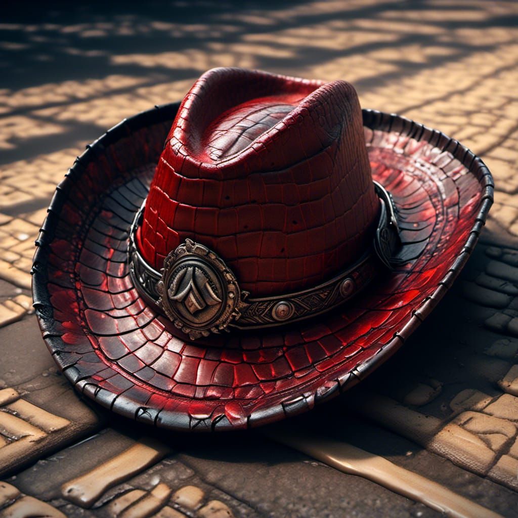 Alligator Skin Cowboy Hat with Glowing Runes