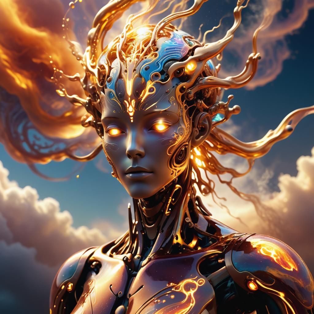 Elemental Embodiment with Intricate Mech Details